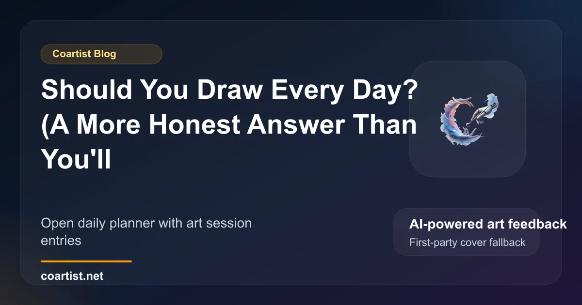 Open daily planner with art session entries marked across a week